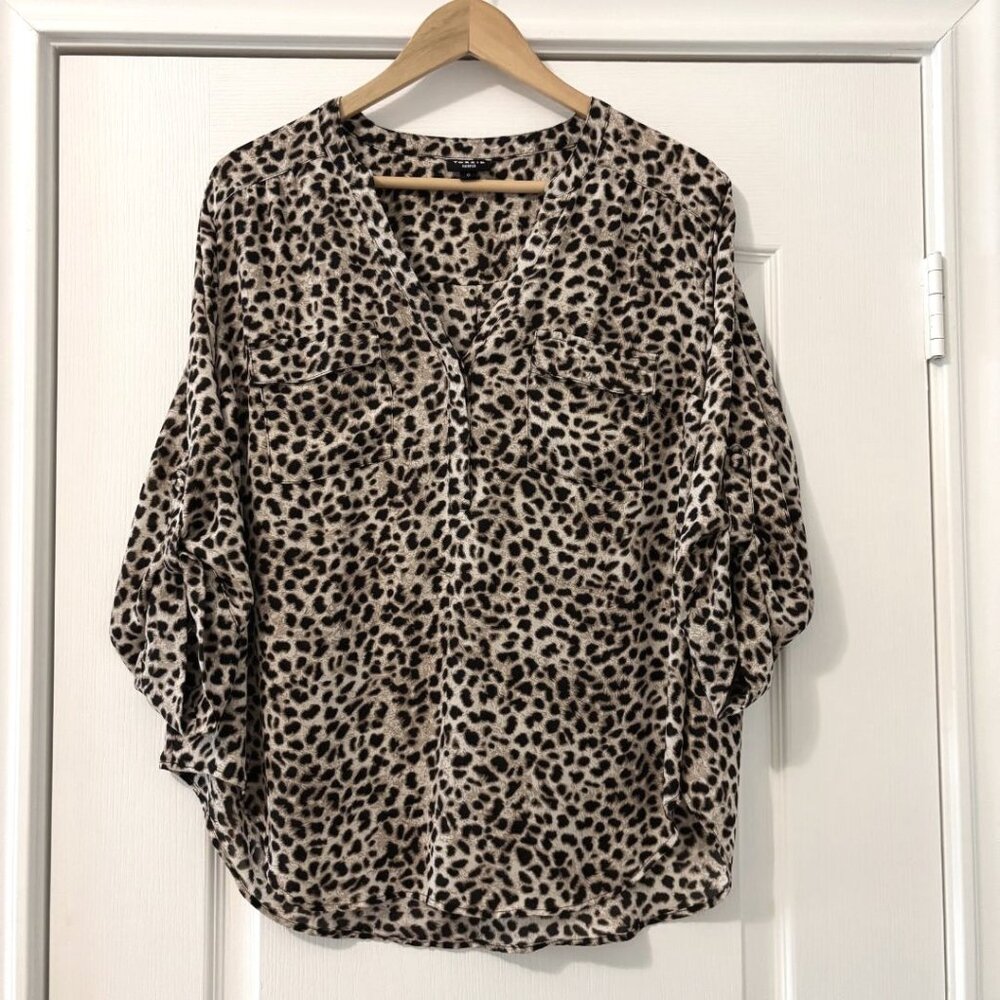 Torrid Harper ¾ Sleeve Pullover Blouse - Leopard Print